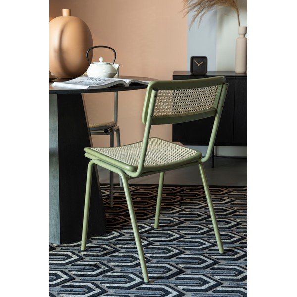 Set 2 scaune dining din ratan verde Jort - Zuiver-image-2