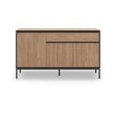 Comodă în culoare naturală joasă cu aspect de lemn de stejar 140x80 cm Lorenza – Marckeric