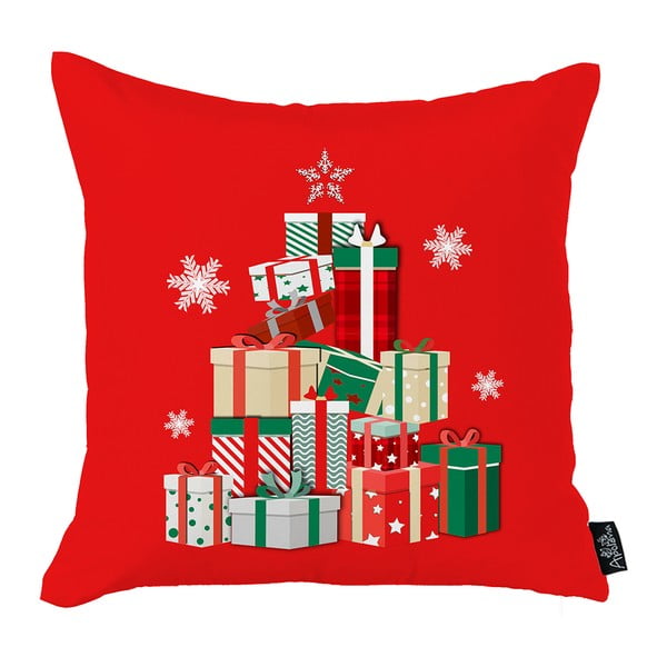 Față de pernă cu model de Crăciun Mike & Co. NEW YORK Christmas Gifts, 45 x 45 cm, roșu