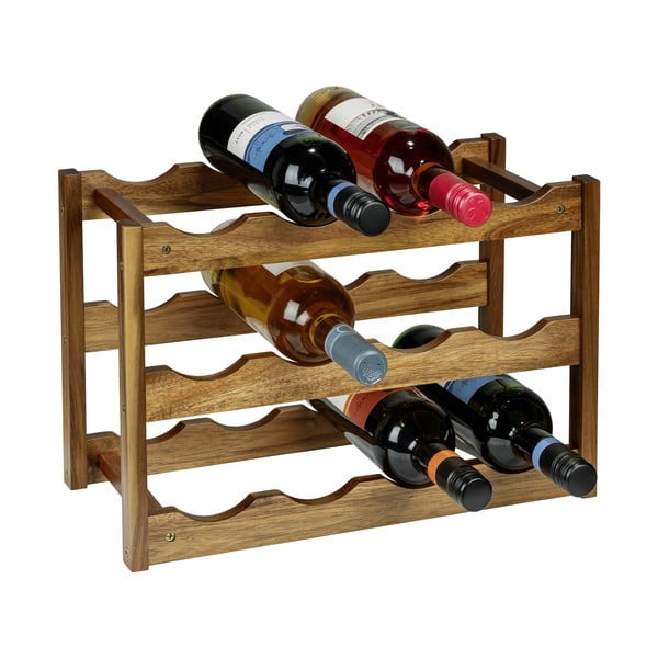 Raft pentru sticle de vin în culoare naturală din lemn de acacia număr de sticle 12 42x28x21 cm Fondi – Wenko