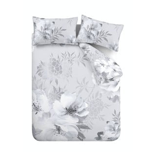 Lenjerie de pat Catherine Lansfield Dramatic Floral, 200 x 200 cm, gri
