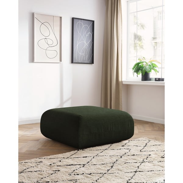 Taburet verde cu tapițerie din catifea reiată Lecomte – Bobochic Paris-image-4
