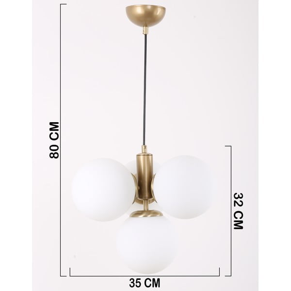 Lustră alb-auriu cu abajur din sticlă ø 15 cm Hector – Squid Lighting-image-4