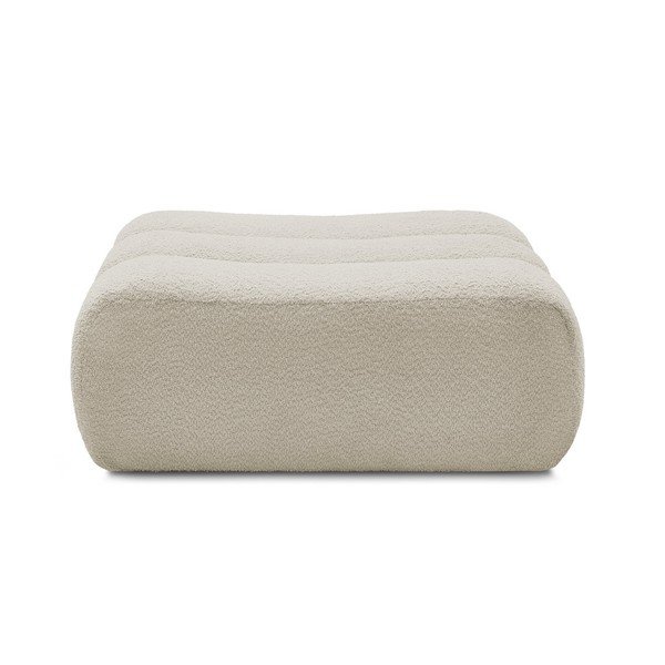 Taburet bej cu tapițerie din țesătură bouclé Azra – Bobochic Paris