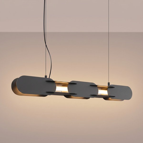 Lustră neagră LED din metal CHAIN – Thoro-image-1