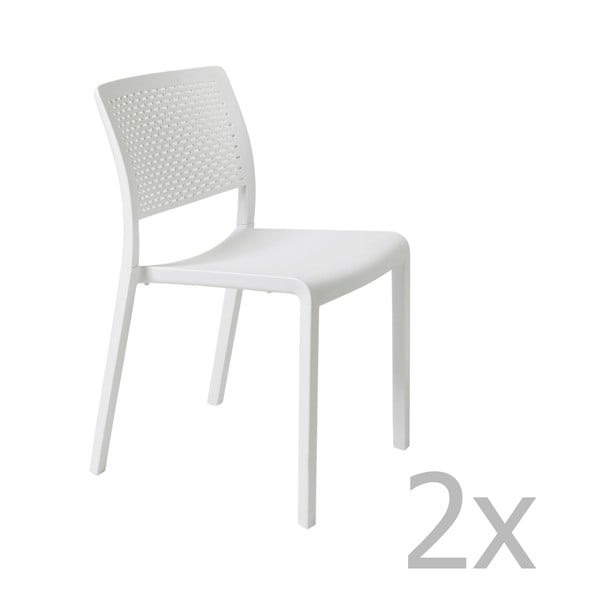 Set 2 scaune de grădină Resol Trama Simple, alb