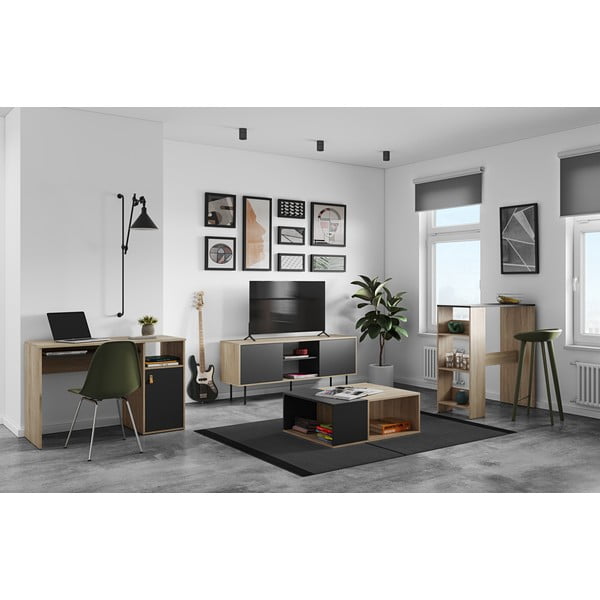 Birou cu blat cu aspect de lemn de stejar 50x115 cm Oxford – TemaHome-image-1