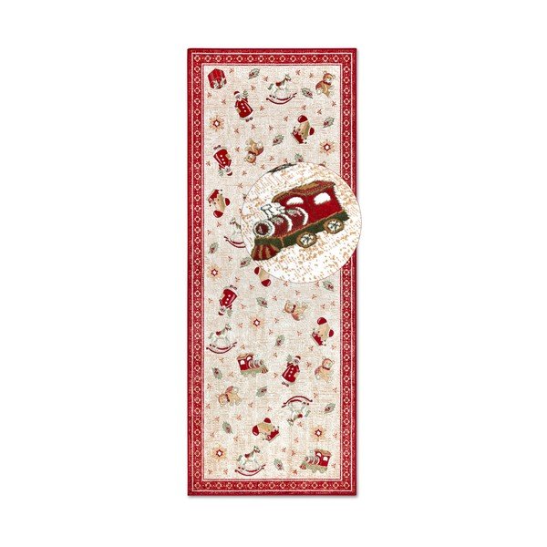 Covor tip traversă roșu din amestec de bumbac 80x200 cm cu model de Crăciun Toy's Delight Red Christmas – Villeroy&Boch