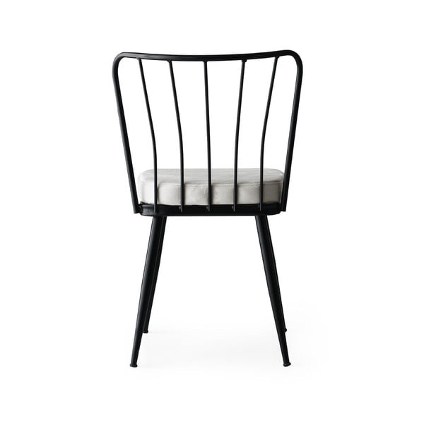 Scaune de dining alb-negru 2 buc. din metal Yildiz – Kalune Design-image-2