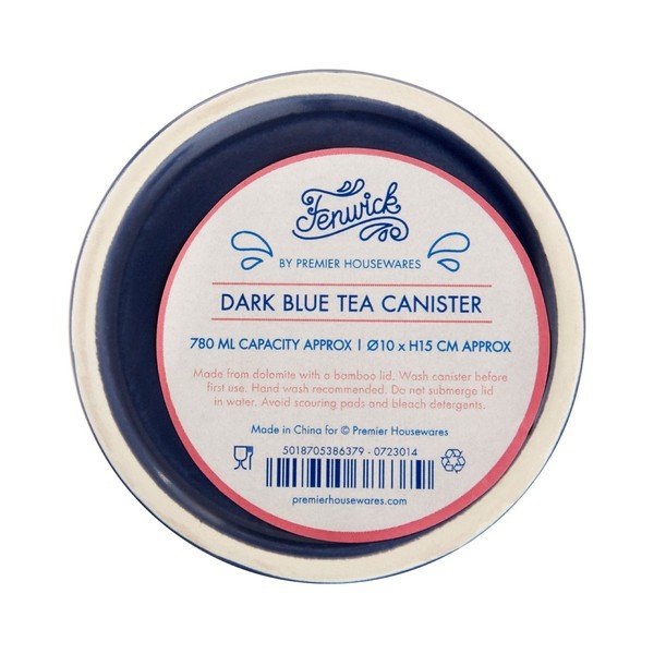 Recipient pentru ceai cu capac din lemn de bambus Premier Housewares Fenwick, albastru închis-image-3