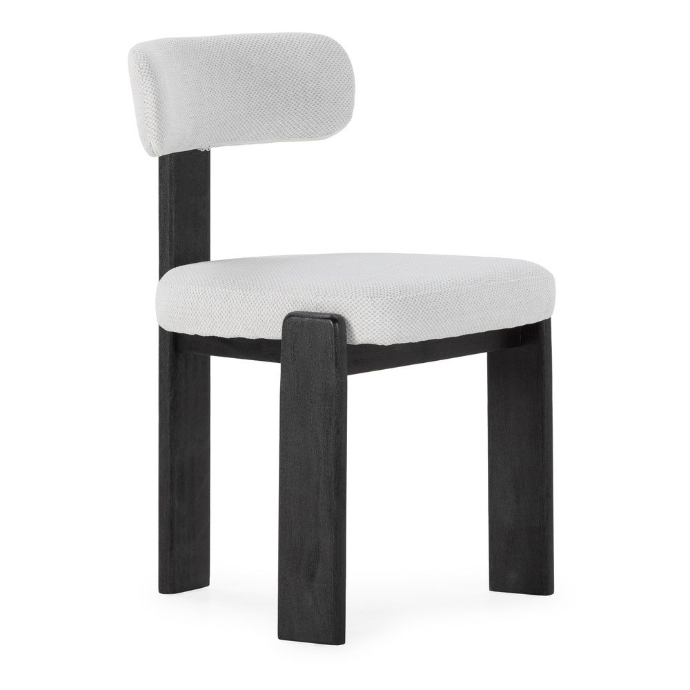 Scaune de dining negre/gri-deschis 2 buc. tapițate Nadia – MOME