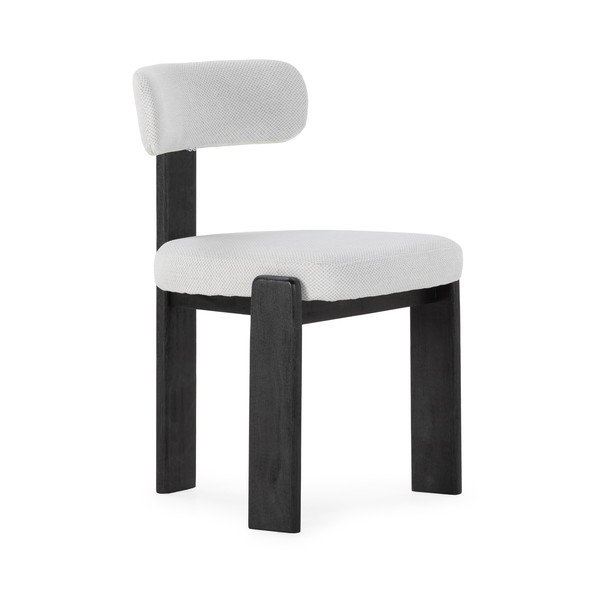 Scaune de dining negre/gri-deschis 2 buc. tapițate Nadia – MOME