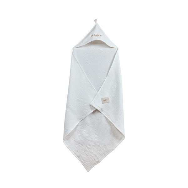 Prosop cu glugă pentru copii alb din muselină 85x85 cm Muslin – Malomi Kids