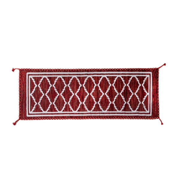 Covor țesut manual Navaei & Co Kilim Ethnic 105, 180 x 60 cm, roșu închis