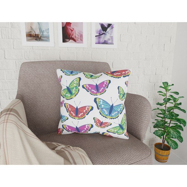 Față de pernă cu amestec din bumbac Vitaus Butterflies, 43 x 43 cm-image-1