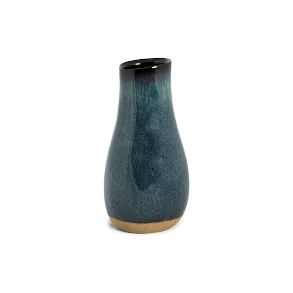 Vază din ceramică Simla Soft, înălțime  19 cm, gri - albastru