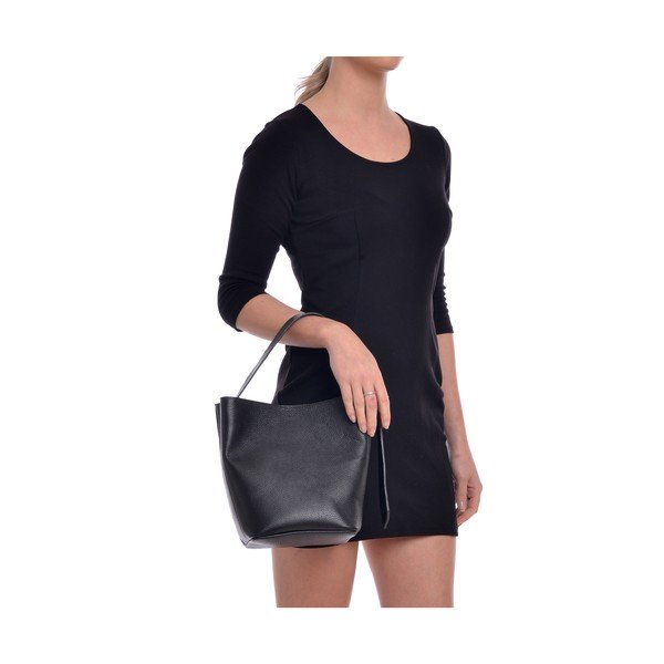 Geantă de mână tote din piele Luisa Vannini, negru-image-4
