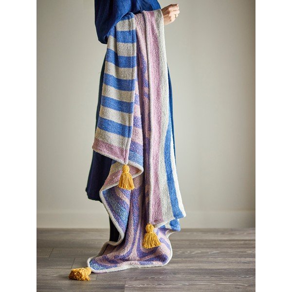 Pătură albastră din amestec de bumbac 130x160 cm Arlie – Bloomingville-image-2