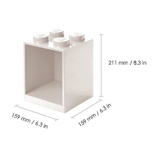 Set 2 rafturi de perete pentru copii LEGO® Brick, gri-image-3