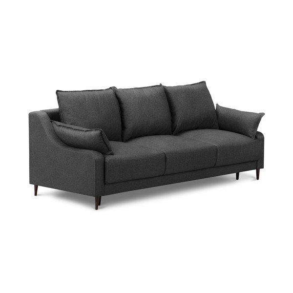 Canapea extensibilă cu spațiu pentru depozitare Mazzini Sofas Ancolie, gri închis, 215 cm-image-2