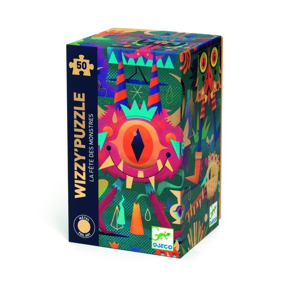 Puzzle cu sclipici Djeco Monster Party-image-1