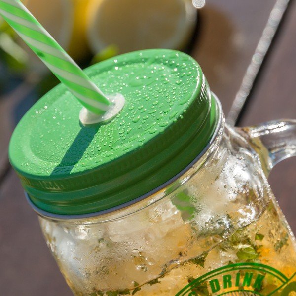 Cană cu pai și capac InnovaGoods Mojito, 450 ml, verde-image-2