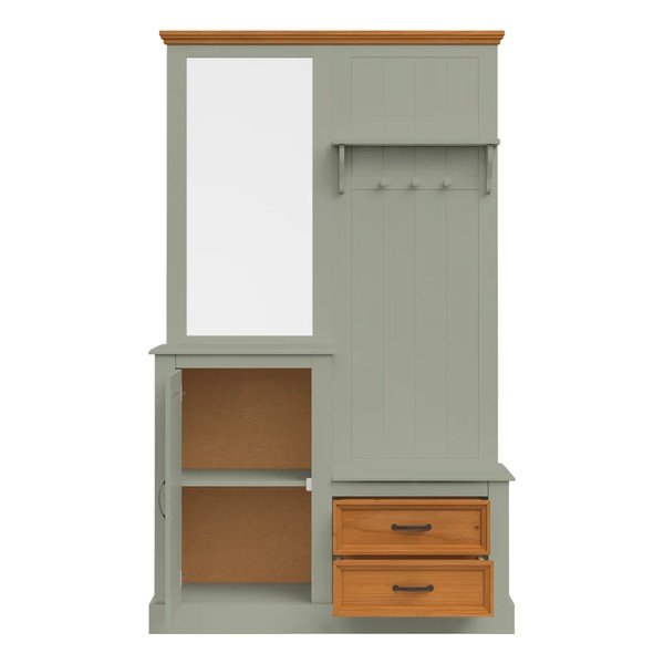 Set pentru hol verde/în culoare naturală deschisă din lemn de pin 110x185x40 cm Selma – Støraa-image-2