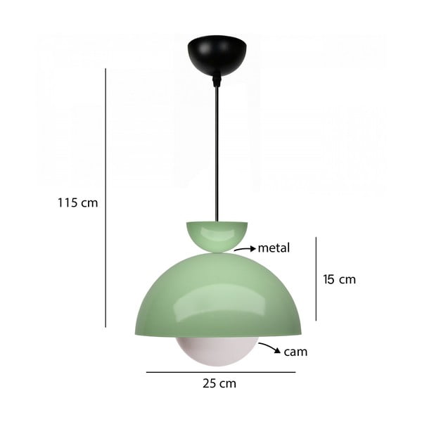 Lustră verde cu abajur din metal ø 25 cm Arta – Opviq lights-image-2