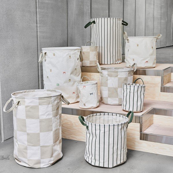 Coș de rufe bej/crem din material textil Chess – OYOY Living Design-image-1