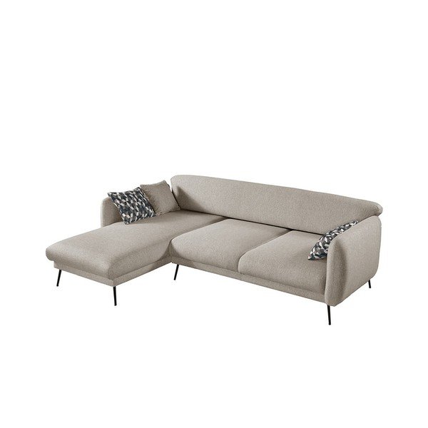 Colțar extensibil cu șezlong pe partea stângă Pandia Home Madrid, bej-image-1