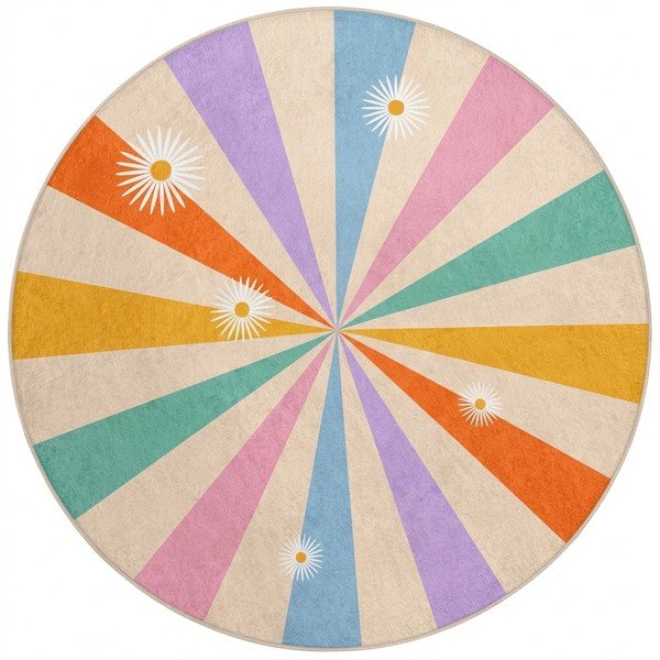 Covor pentru copii lavabil ø150 cm Rainbow Daisy – Mila Home