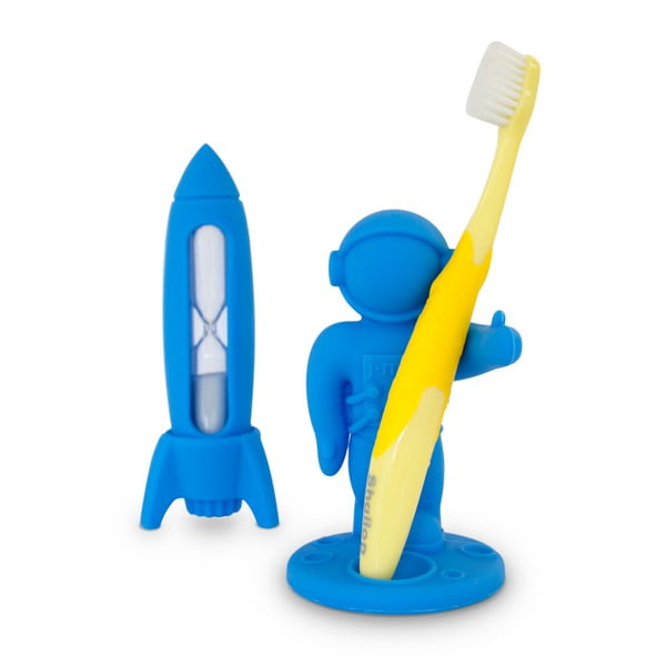 Set copii pentru curățarea dinților J-Me Rocket & Apollo, albastru