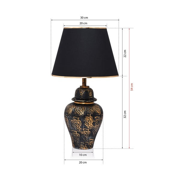 Veioză neagră cu abajur textil (înălțime 54 cm) Derin – Opviq lights-image-4