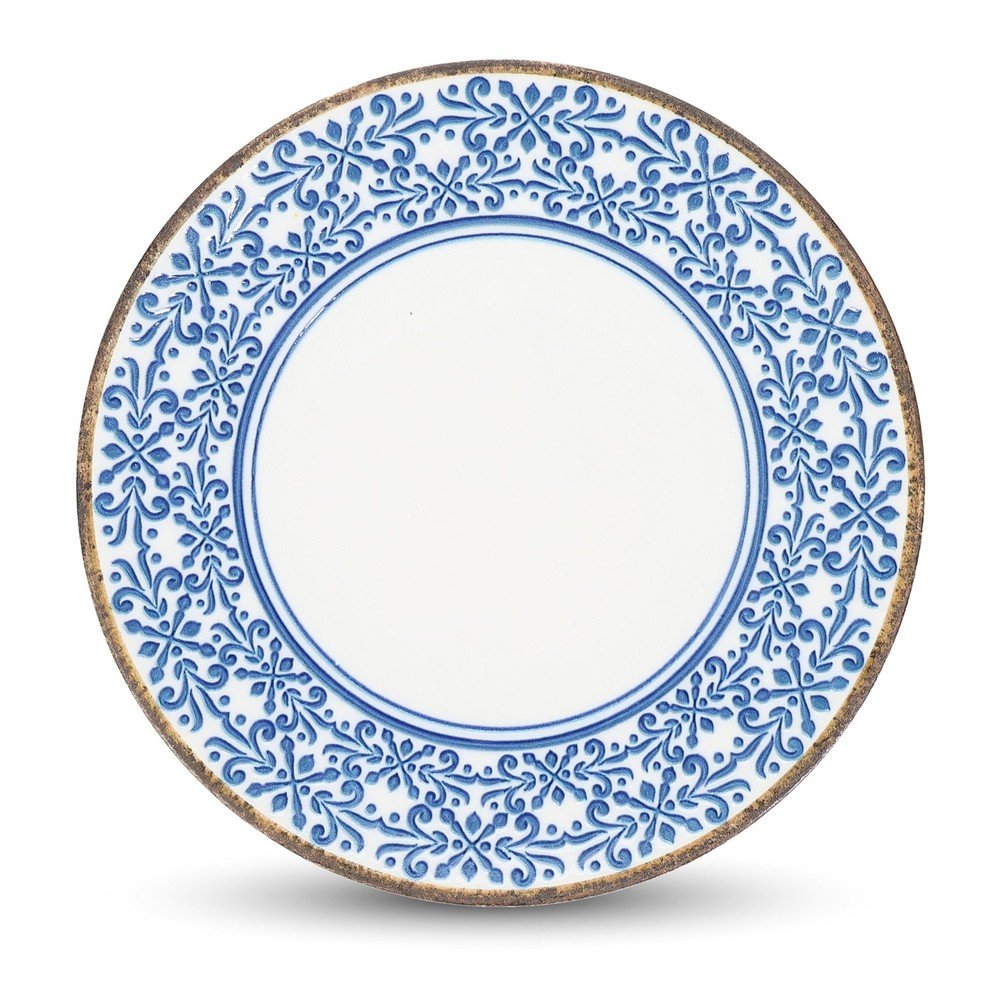 Farfurie albă/albastră din porțelan ø 27 cm Azul – BonBistro Farfurie albă/albastră din porțelan ø 27 cm Azul – BonBistro