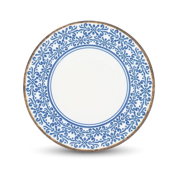Farfurie albă/albastră din porțelan ø 27 cm Azul – BonBistro