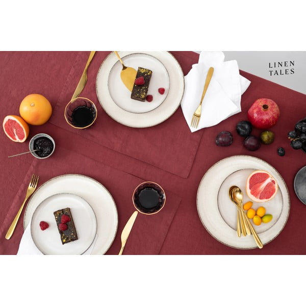 Față de masă din in 140x250 cm Marsala – Linen Tales-image-1