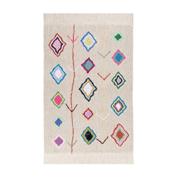 Covor crem lavabil/țesut manual din bumbac 140x200 cm Kaarol – Lorena Canals