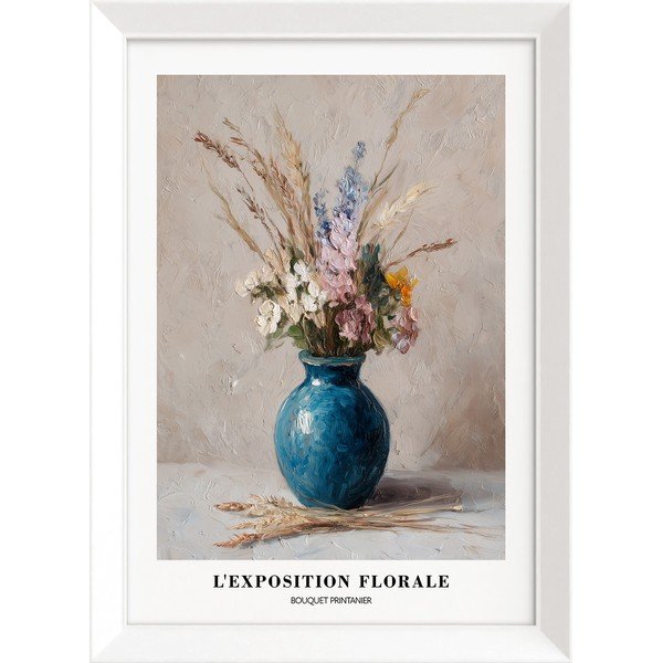 Tablou cu ramă imprimat 56x75 cm Blue Vase – Styler