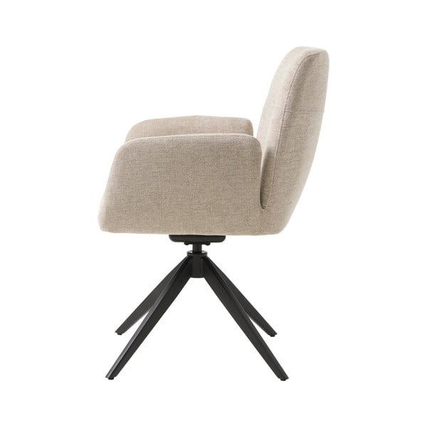 Scaun de sufragerie crem cu cotiere tapițat Roxana – Unique Furniture-image-4