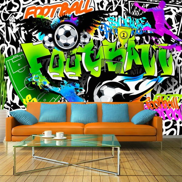 Tapet format mare Artgeist Football Graffiti, 300 x 210 cm