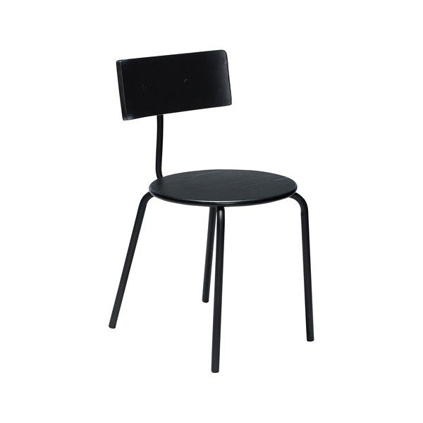 Scaun de dining negru stivuibil din metal Koi – Hübsch
