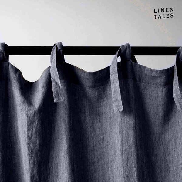Draperie gri închis 140x330 cm Night Time – Linen Tales-image-1