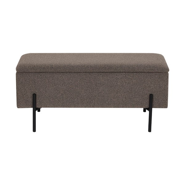 Bancă maro cu tapițerie din țesătură bouclé Watford – House Nordic