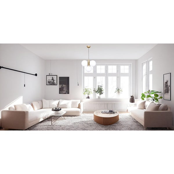 Lustră alb-auriu cu abajur din sticlă ø 15 cm Hector – Squid Lighting-image-1