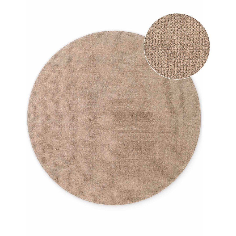 Covor bej țesut manual rotund din lână ø 160 cm Greenwich – Ted Baker