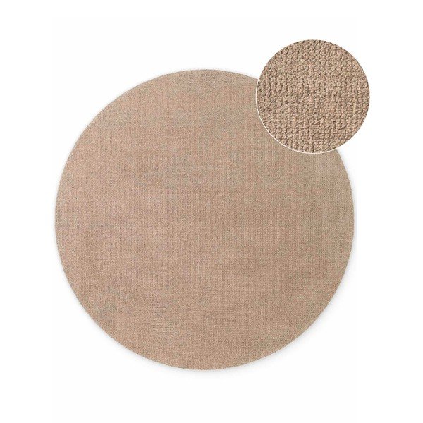 Covor bej țesut manual rotund din lână ø 200 cm Greenwich – Ted Baker