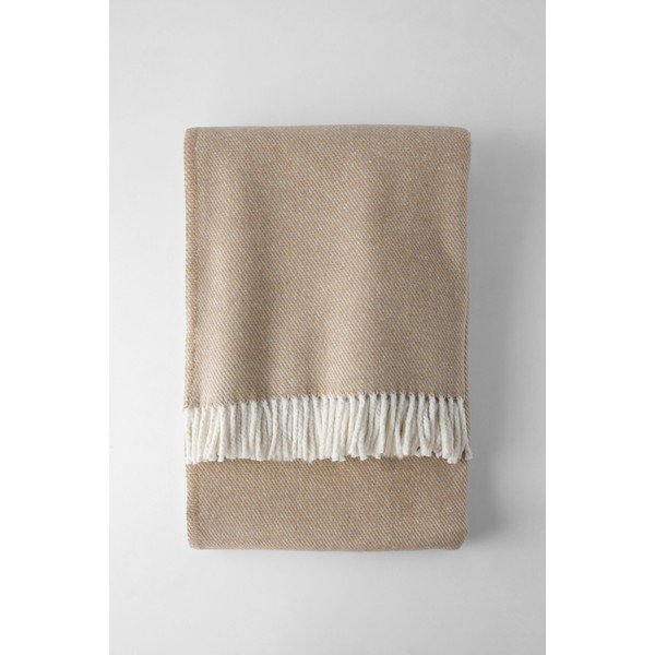 Pled din amestec de bumbac Euromant Jade, 140 x 180 cm, maro deschis