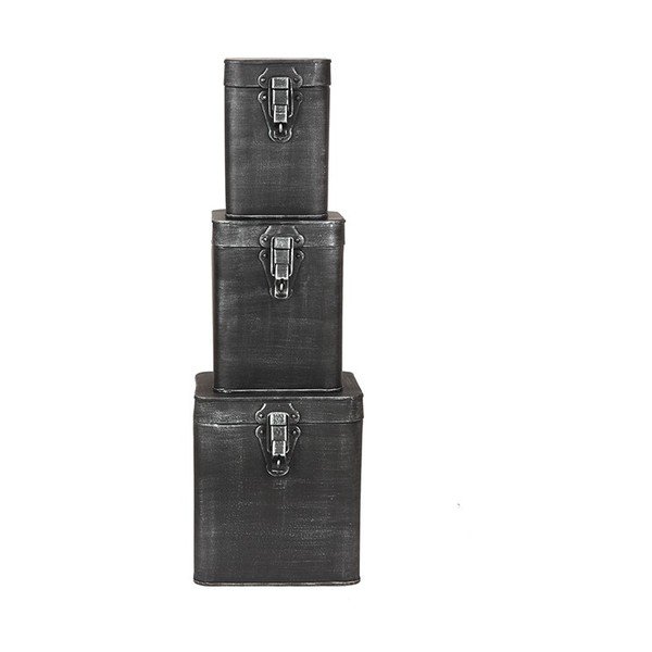 Recipient metalic pentru depozitare LABEL51, înălțime 17 cm, negru-image-1