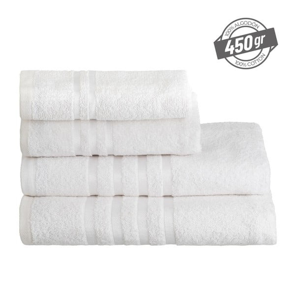 Prosop alb din bumbac din frotir 30x50 cm Simple – Casa Selección-image-4