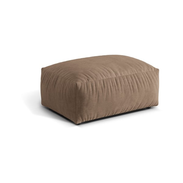 Taburet modular maro deschis cu tapițerie din catifea Martina – Micadoni -image-1